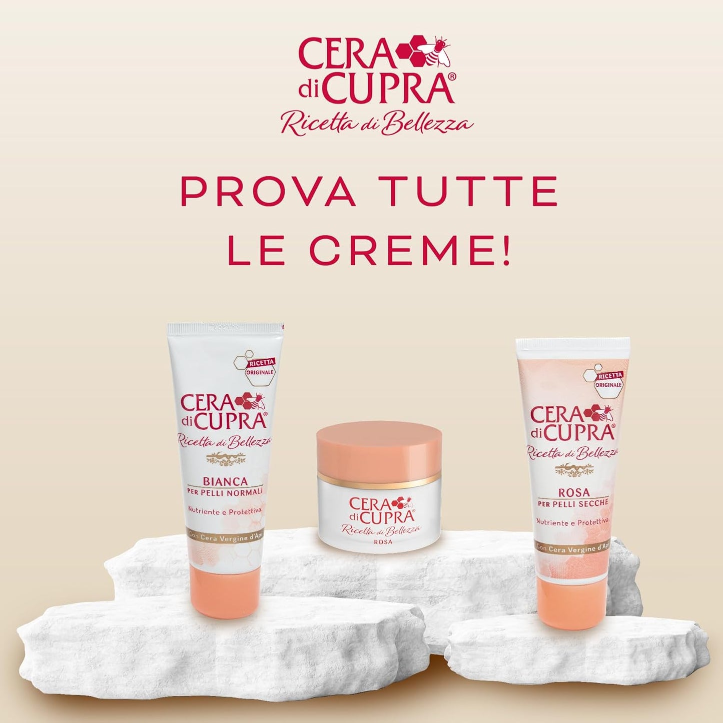 , Crema Rosa Formulazione Tradizionale, Con Cera Vergine D'Api, Ricca Di Componenti Protettivi, Ad Azione Antietà, Made in Italy, Dermatologicamente Testata, Tubetto Da 75 Ml