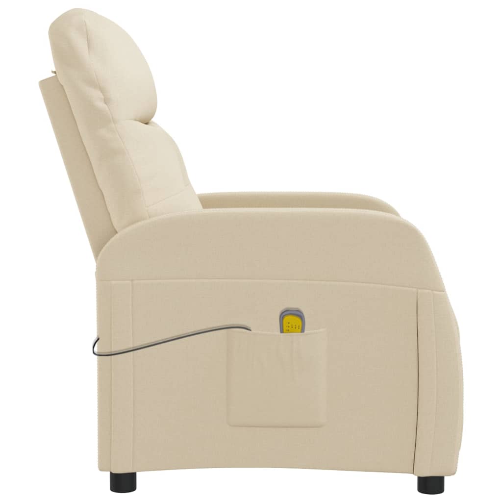vidaXL Massage Chair Cream Fabric-2