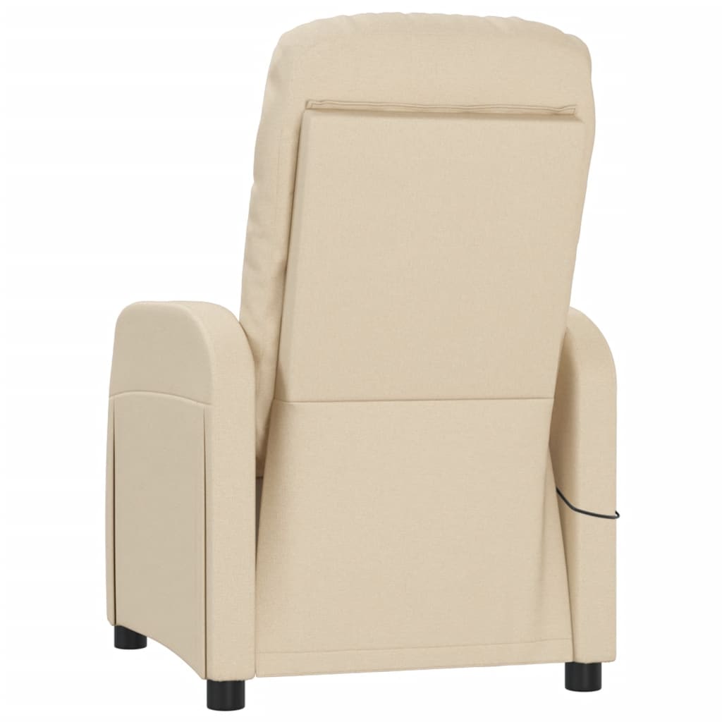 vidaXL Massage Chair Cream Fabric-3