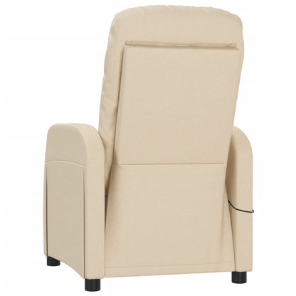 vidaXL Massage Chair Cream Fabric-3