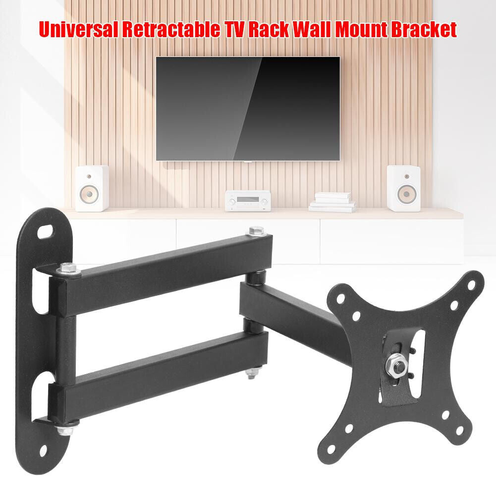 STAFFA PORTA TV MONITOR a MURO DA 10 a 32 POLLICI SUPPORTO PARETE E BRACCIO VESA