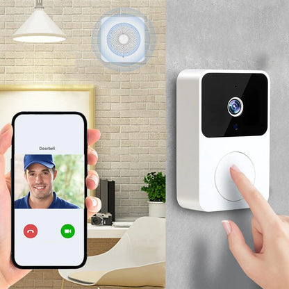 Smart Doorbell Camera Wireless Doorbell Wireless Ring Video Doorbell with 65° Viewing Angle Two Way Audio Hd Live View Night Vision 2.4g WiFi Only Indoor Outdoor Surveillance
